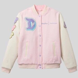 Disneyland Logo Varsity Jacket for Women by Stoney Clover Lane – Pink